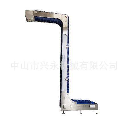 不銹鋼90度直角皮帶輸送機(jī)Z型提升機(jī)支持定制德國裙邊皮帶流水線